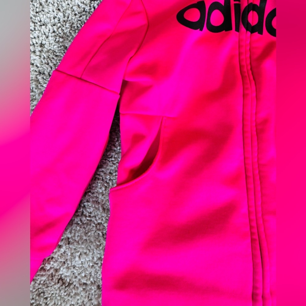 Adidas toddler tracksuit activewear jogger set pink and black 2 pieces size 2t - Picture 7 of 10